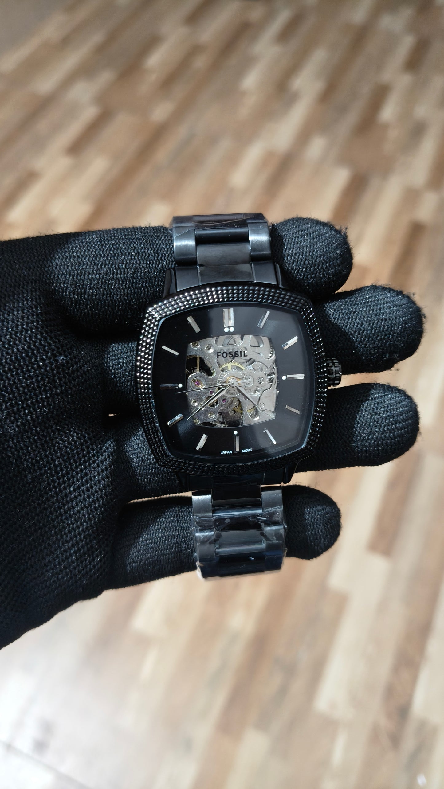FOSSIL  Premium Black Automatic Skeleton Watch – Luxury Stainless Steel Timepiece