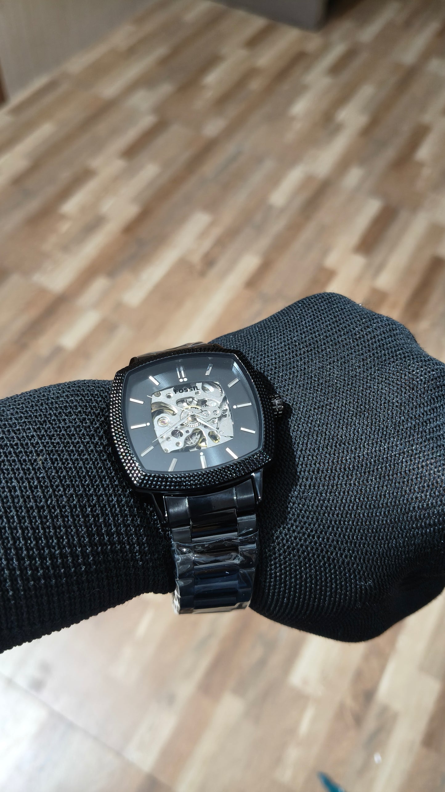 FOSSIL  Premium Black Automatic Skeleton Watch – Luxury Stainless Steel Timepiece