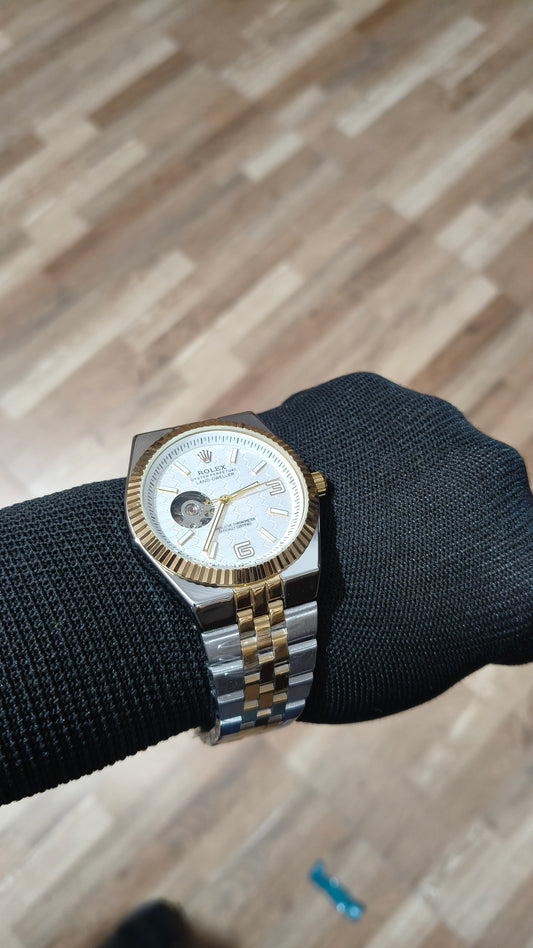 ROLEX Premium Automatic Watch – White Dial Luxury Timepiece