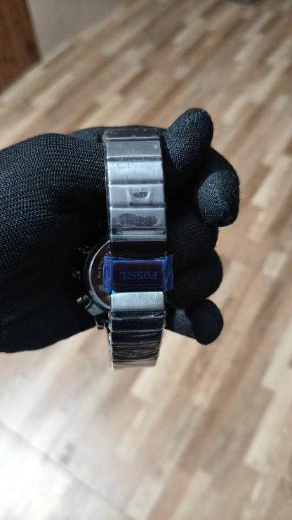 FOSSIL Premium Sky Blue Analog-Digital Multifunction Watch – Stainless Steel