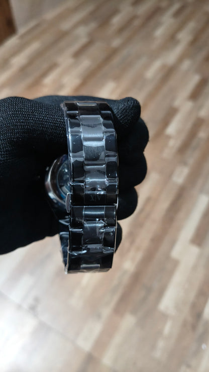 ARMANI EXCHANGE Premium Automatic Skeleton Watch – Stainless Steel Luxury Timepiece