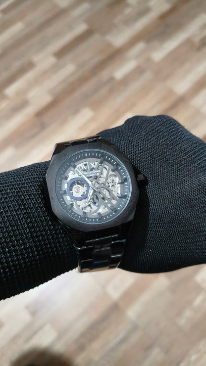 ARMANI EXCHANGE Premium Automatic Skeleton Watch – Stainless Steel Luxury Timepiece