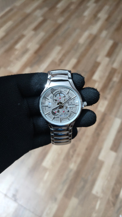 RADO Heritage Automatic Skeleton Watch – Premium Silver Edition