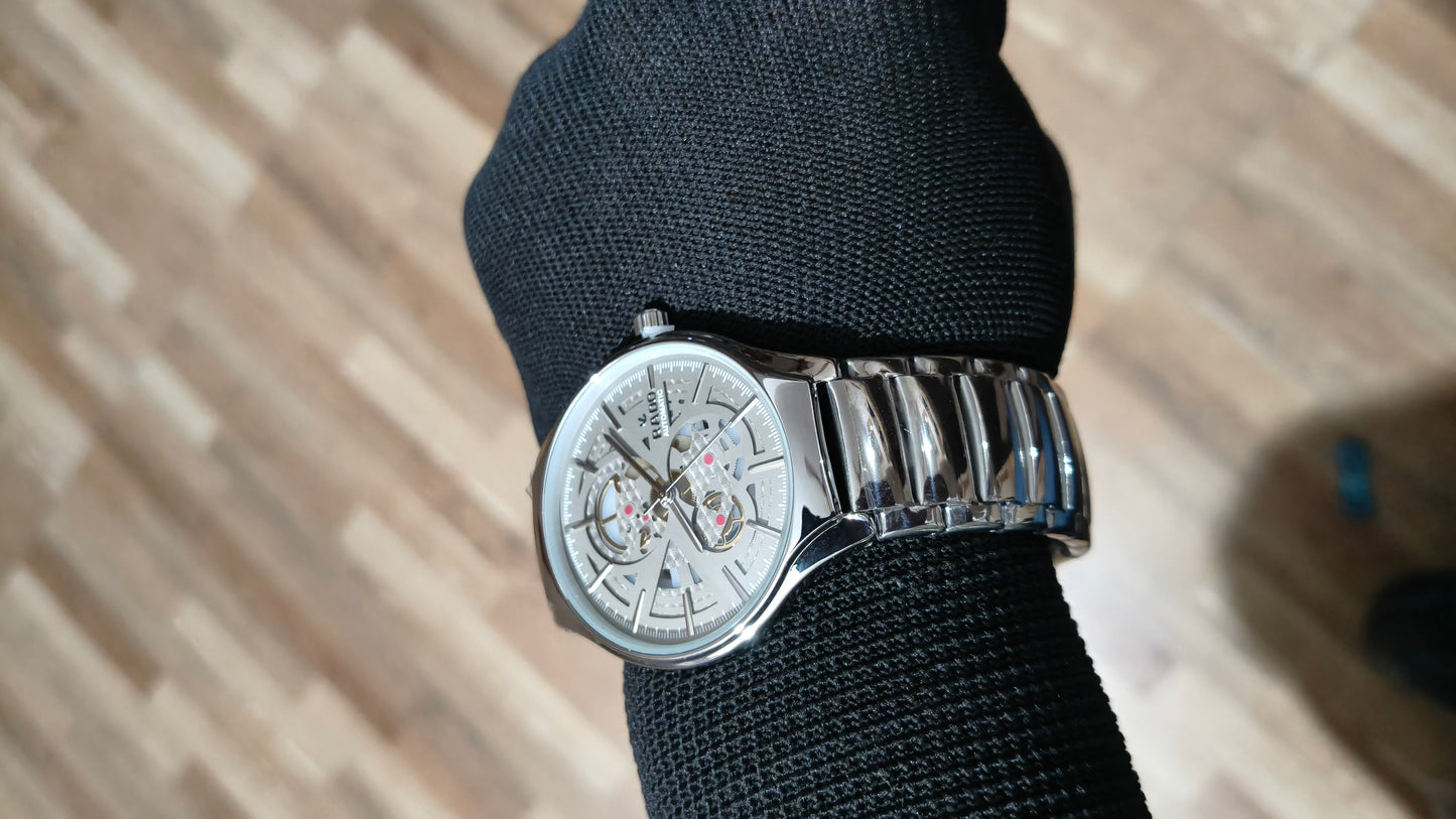 RADO Heritage Automatic Skeleton Watch – Premium Silver Edition